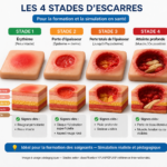 4 stades d'escarres simulation escarres personnes âgées