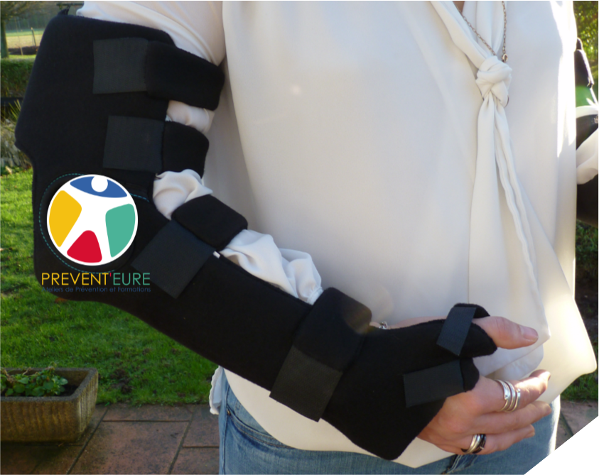 orthese bras Matériel complémentaire du Simulateur de vieillissement 1 paire de 2 orthèses de BRAS – Image 1