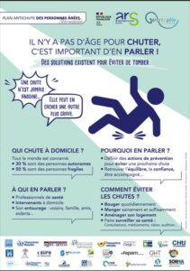 affiche de prévention chutes personnes âgées ars et gerontopole