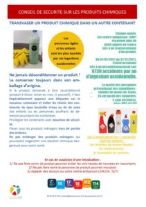 AFFICHE PRODUITS CHIMIQUES TRANSVASES