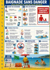 affiche de prevention baignade sans danger